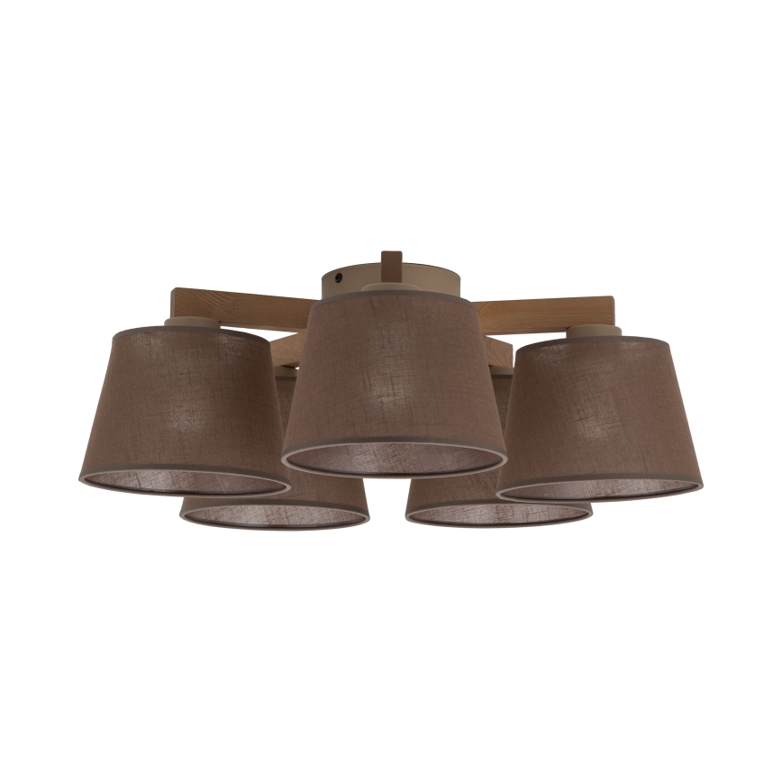 Brilagi - Prisadené stropné svietidlo LATTE SABIA 5xE27/60W/230V borovica/hnedá