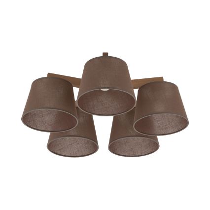 Brilagi - Prisadené stropné svietidlo LATTE SABIA 5xE27/60W/230V borovica/hnedá