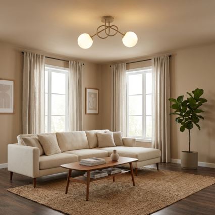 Brilagi - Prisadený luster 2xE27/60W/230V béžová/zlatá