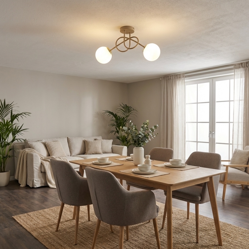 Brilagi - Prisadený luster 2xE27/60W/230V béžová/zlatá