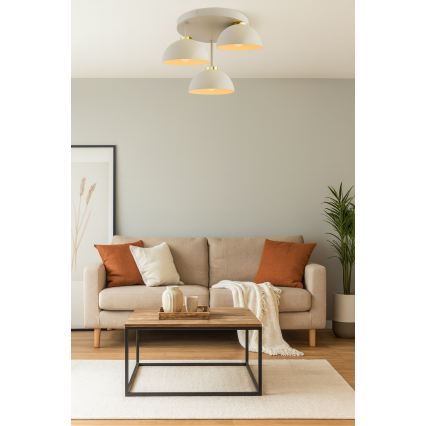 Brilagi - Prisadený luster 3xE27/60W/230V béžová/zlatá