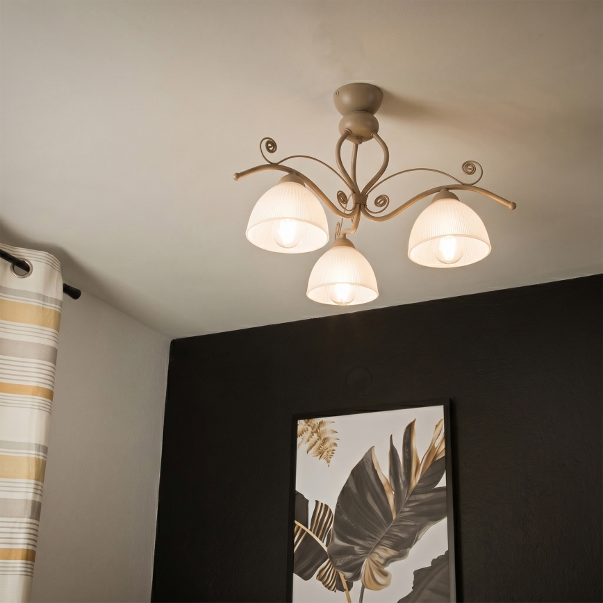 Brilagi - Prisadený luster ANTICO MODERN 3xE27/60W/230V béžová