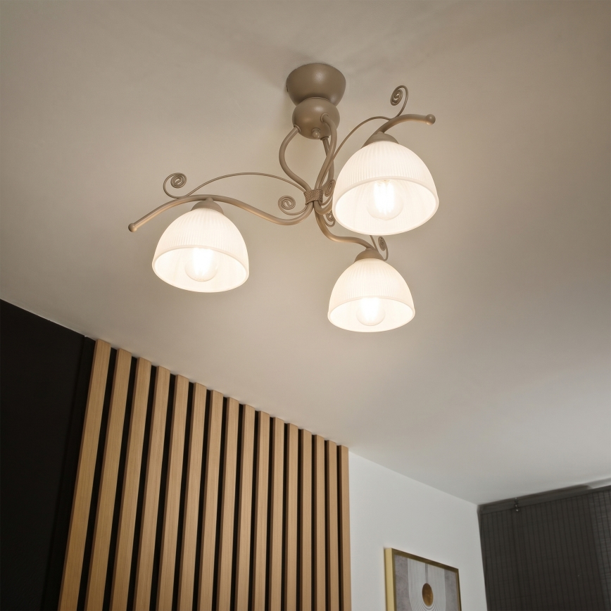 Brilagi - Prisadený luster ANTICO MODERN 3xE27/60W/230V béžová