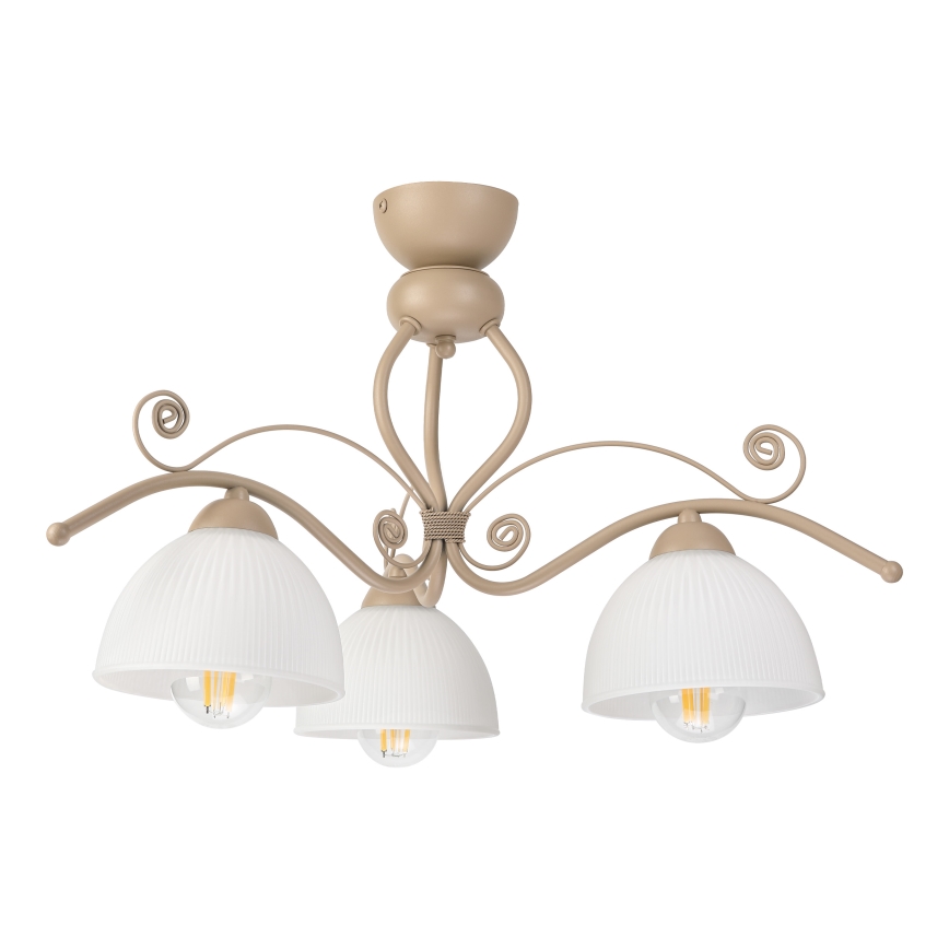 Brilagi - Prisadený luster ANTICO MODERN 3xE27/60W/230V béžová