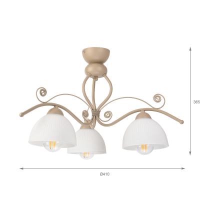 Brilagi - Prisadený luster ANTICO MODERN 3xE27/60W/230V béžová