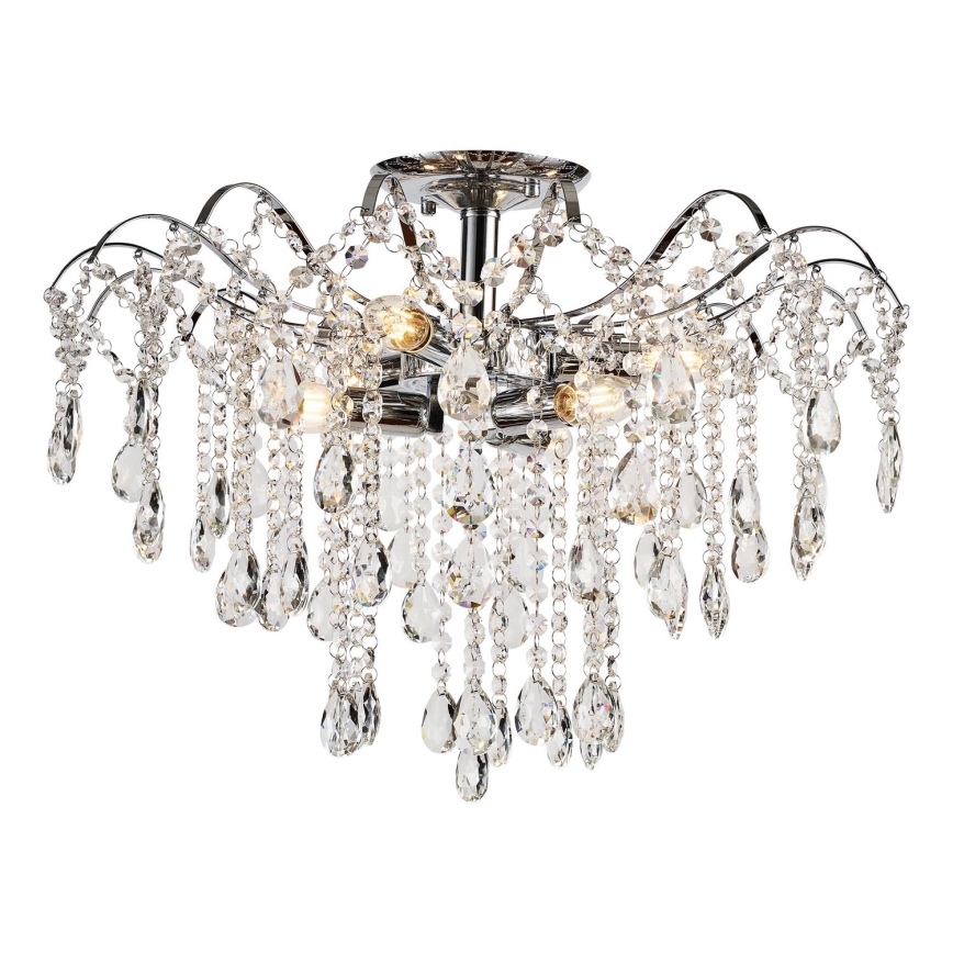 Brilagi - Prisadený luster CRYSTAL 6xE14/60W/230V lesklý chróm