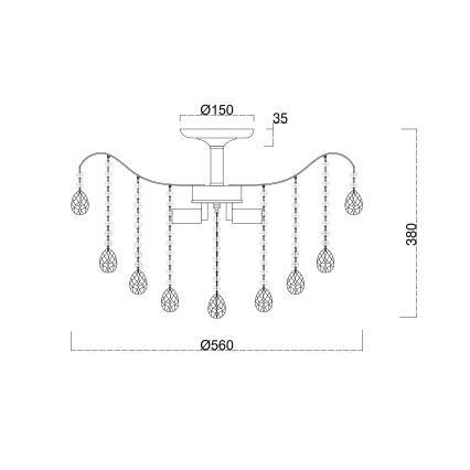 Brilagi - Prisadený luster CRYSTAL 6xE14/60W/230V lesklý chróm