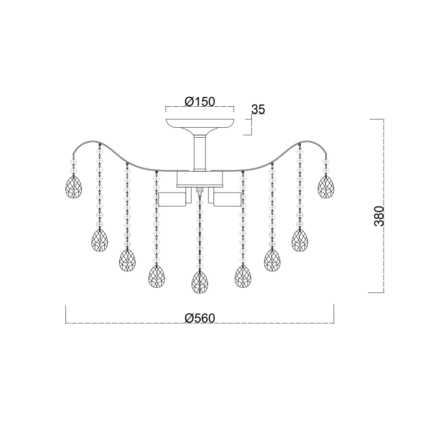 Brilagi - Prisadený luster CRYSTAL 6xE14/60W/230V lesklý chróm