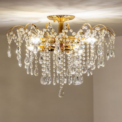 Brilagi - Prisadený luster CRYSTAL 6xE14/60W/230V zlatá