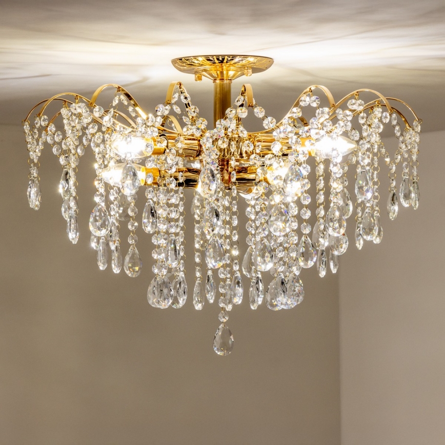 Brilagi - Prisadený luster CRYSTAL 6xE14/60W/230V zlatá
