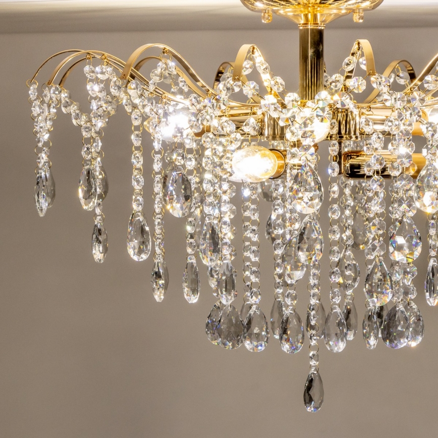 Brilagi - Prisadený luster CRYSTAL 6xE14/60W/230V zlatá