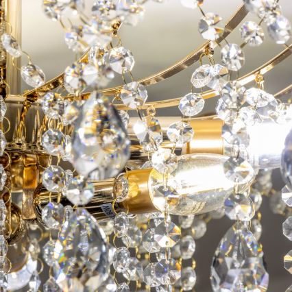 Brilagi - Prisadený luster CRYSTAL 6xE14/60W/230V zlatá