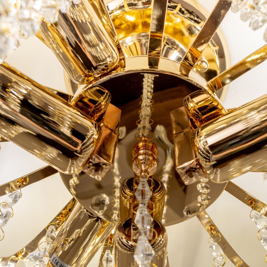 Brilagi - Prisadený luster CRYSTAL 6xE14/60W/230V zlatá