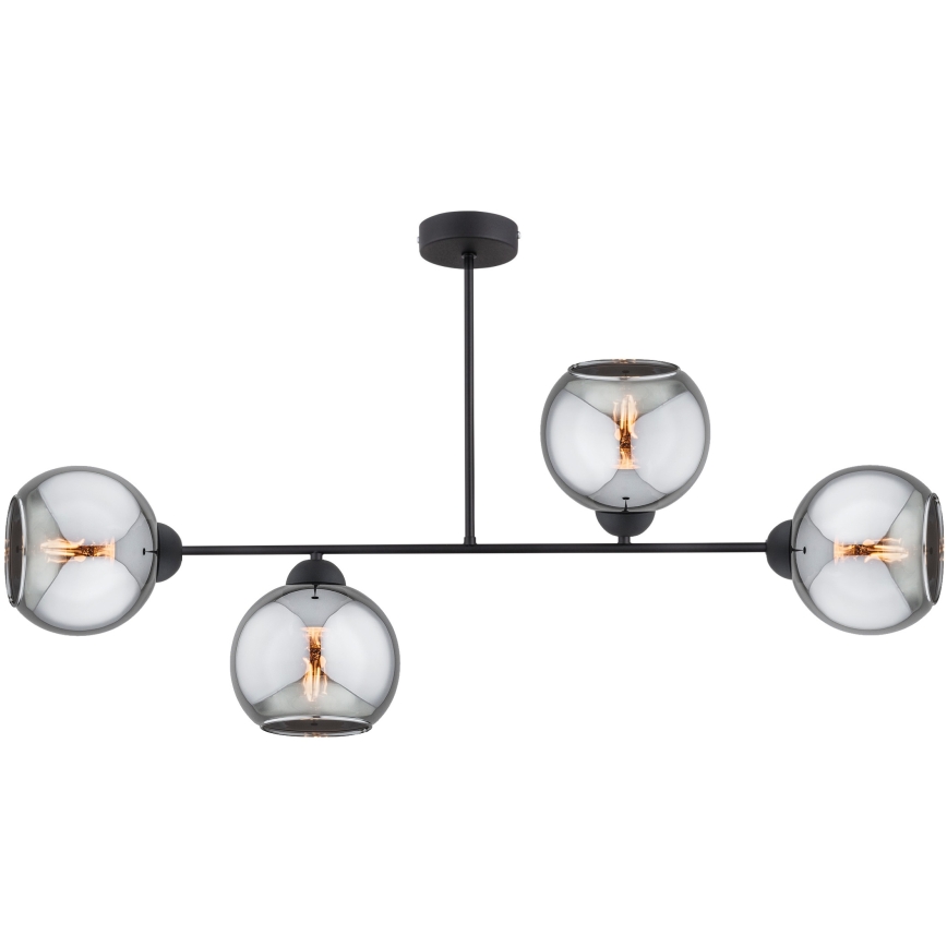 Brilagi - Prisadený luster DIOR 4xE27/60W/230V čierna/dymovošedá