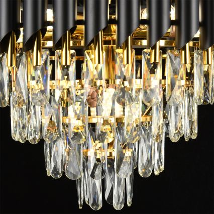 Brilagi - Prisadený luster ECLIPSE 7xE14/10W/230V pr. 48 cm čierna/zlatá