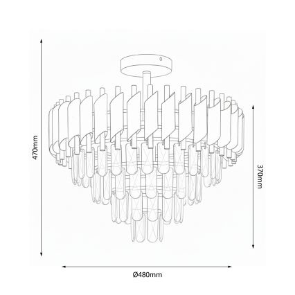 Brilagi - Prisadený luster ECLIPSE 7xE14/10W/230V pr. 48 cm zlatý