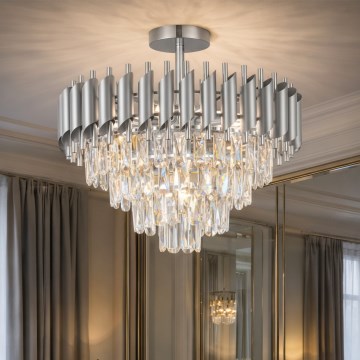 Brilagi - Prisadený luster ECLIPSE 7xE14/10W/230V, priemer 48 cm, strieborný