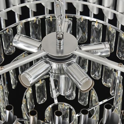 Brilagi - Prisadený luster ECLIPSE 7xE14/10W/230V, priemer 48 cm, strieborný