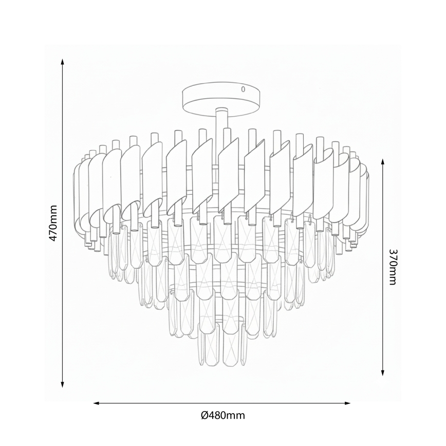 Brilagi - Prisadený luster ECLIPSE 7xE14/10W/230V, priemer 48 cm, strieborný