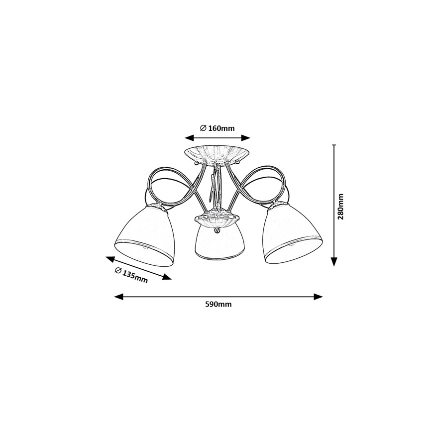 Brilagi - Prisadený luster FRED 3xE27/60W/230V, priemer 59 cm, bronzový