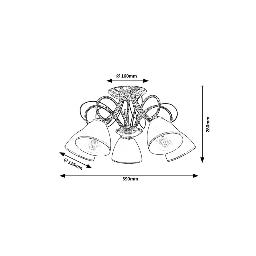 Brilagi - Prisadený luster FRED 5xE27/60W/230V, priemer 59 cm, lesklý chróm