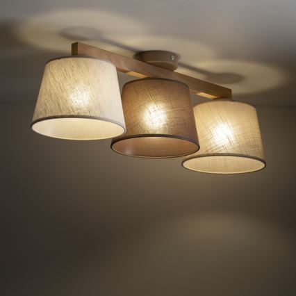 Brilagi - Prisadený luster LATTE 3xE27/15W/230V borovica/mix