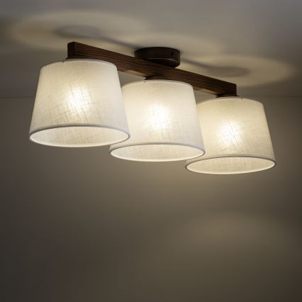 Brilagi - Prisadený luster LATTE 3xE27/60W/230V borovica/biela