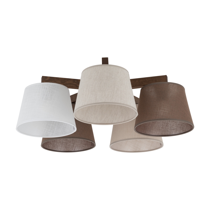 Brilagi - Prisadený luster LATTE 5xE27/15W/230V borovica/mix