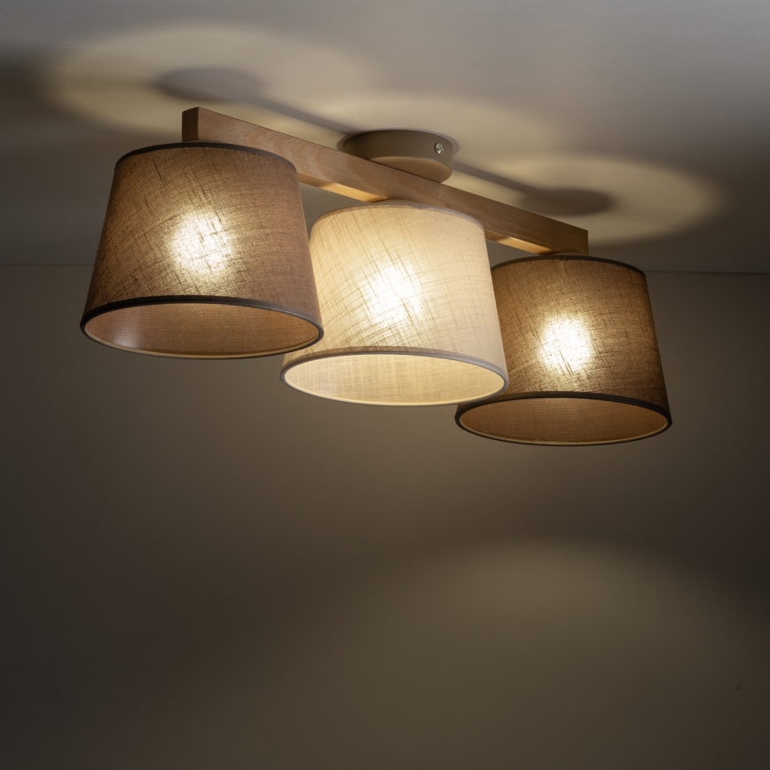 Brilagi - Prisadený luster LATTE SABIA 3xE27/15W/230V borovica/mix