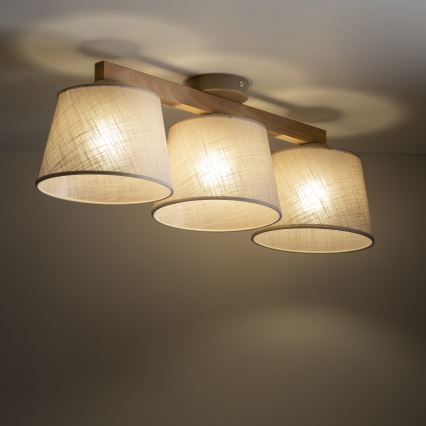 Brilagi - Prisadený luster LATTE SABIA 3xE27/60W/230V borovica/béžová