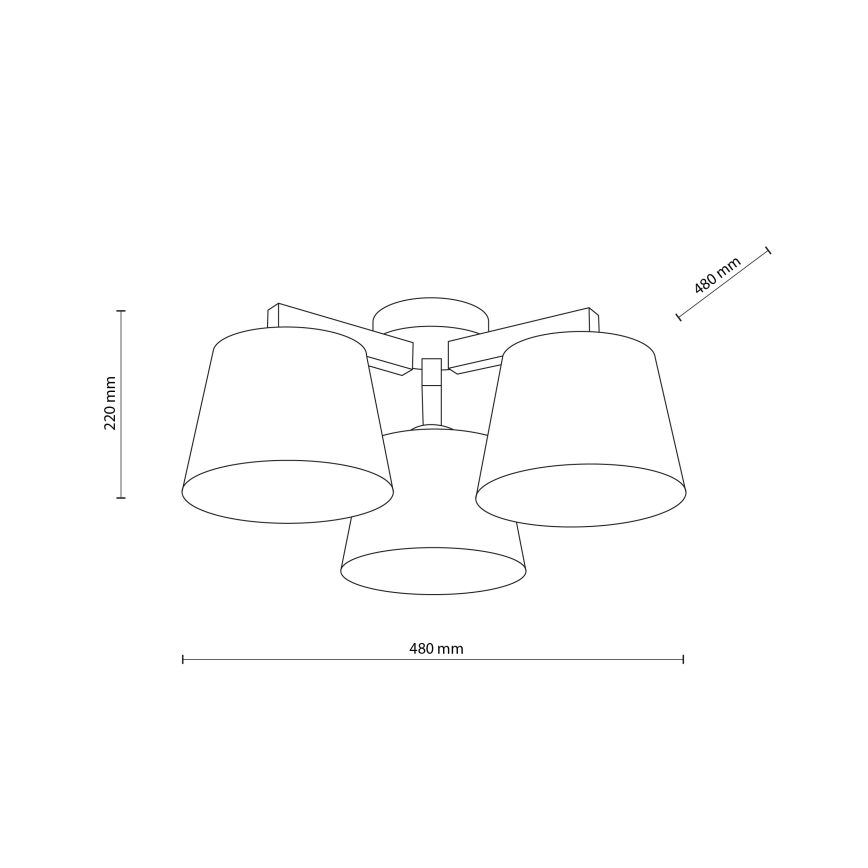 Brilagi - Prisadený luster LATTE SABIA 3xE27/60W/230V borovica/béžová