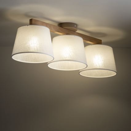 Brilagi - Prisadený luster LATTE SABIA 3xE27/60W/230V borovica/biela