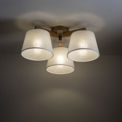 Brilagi - Prisadený luster LATTE SABIA 3xE27/60W/230V borovica/biela