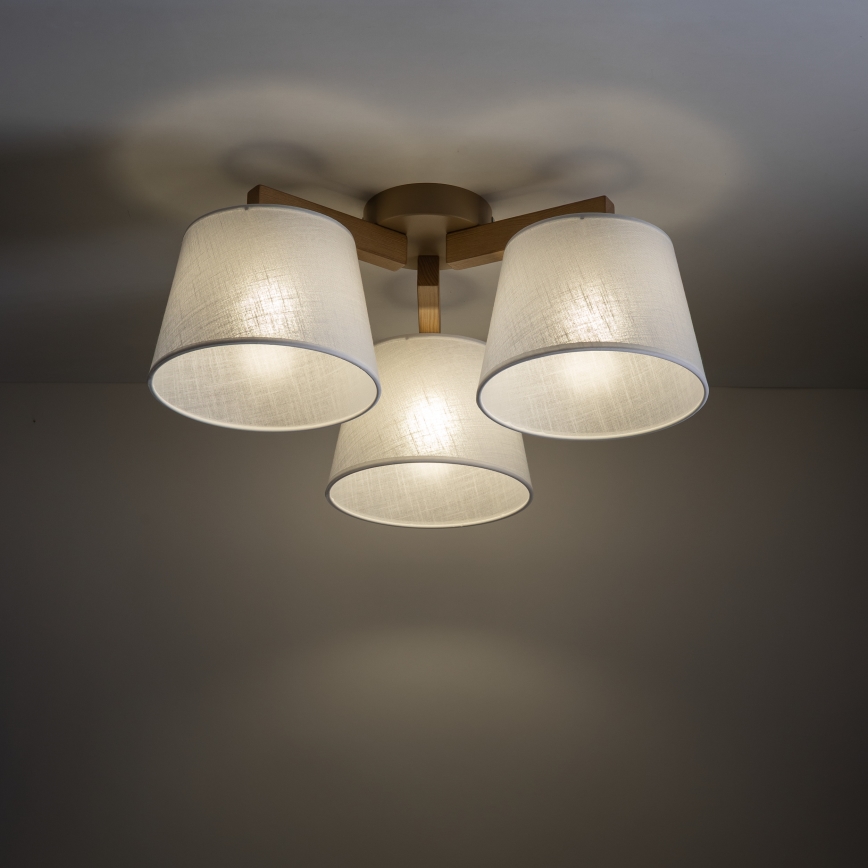 Brilagi - Prisadený luster LATTE SABIA 3xE27/60W/230V borovica/biela