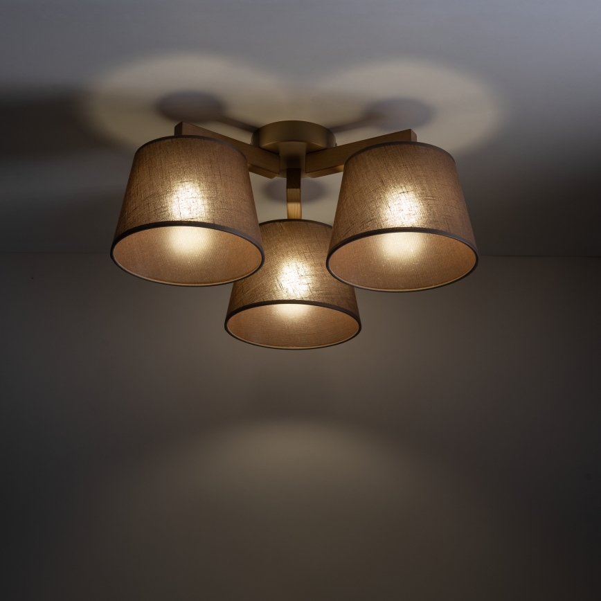 Brilagi - Prisadený luster LATTE SABIA 3xE27/60W/230V borovica/hnedá