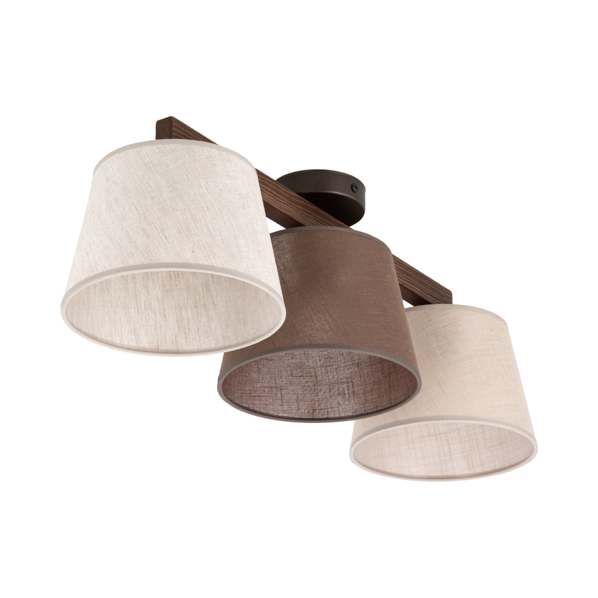Brilagi - Prisadený luster LATTE SABIA 3xE27/60W/230V borovica/mix