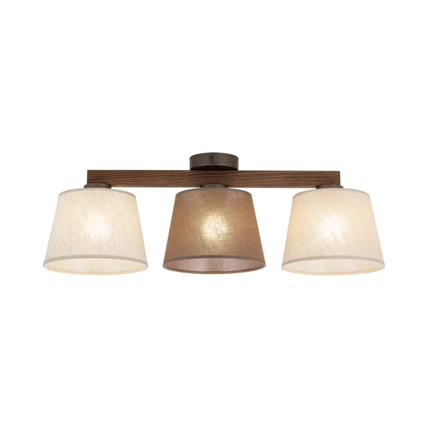 Brilagi - Prisadený luster LATTE SABIA 3xE27/60W/230V borovica/mix