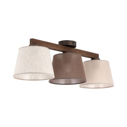Brilagi - Prisadený luster LATTE SABIA 3xE27/60W/230V borovica/mix