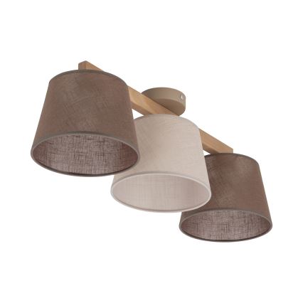 Brilagi - Prisadený luster LATTE SABIA 3xE27/60W/230V borovica/mix