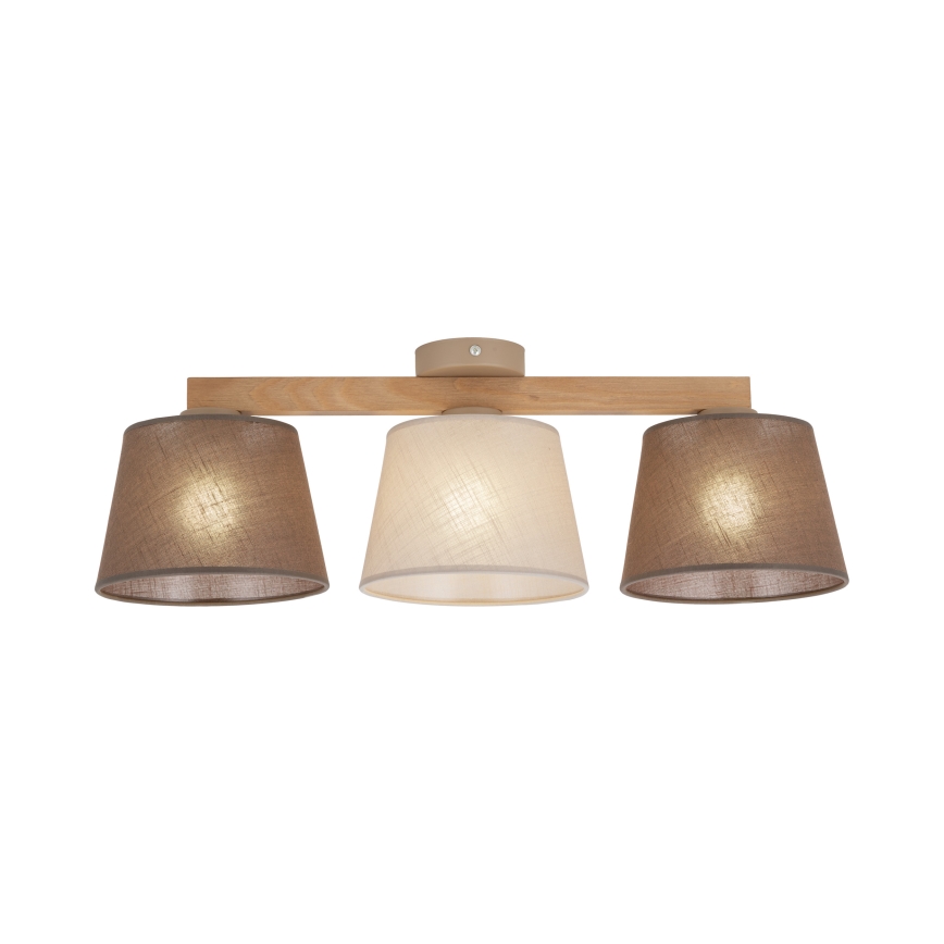 Brilagi - Prisadený luster LATTE SABIA 3xE27/60W/230V borovica/mix