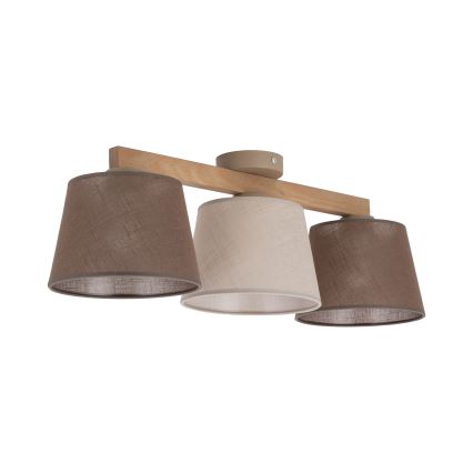 Brilagi - Prisadený luster LATTE SABIA 3xE27/60W/230V borovica/mix