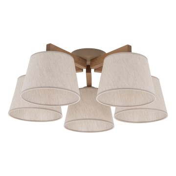 Brilagi - Prisadený luster LATTE SABIA 5xE27/60W/230V borovica/krémová