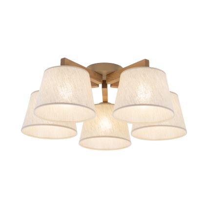 Brilagi - Prisadený luster LATTE SABIA 5xE27/60W/230V borovica/krémová