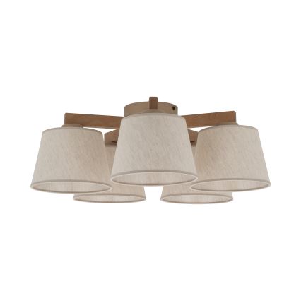 Brilagi - Prisadený luster LATTE SABIA 5xE27/60W/230V borovica/krémová