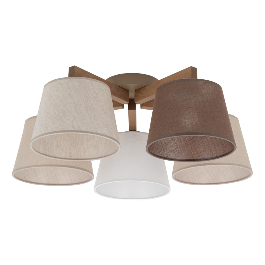 Brilagi - Prisadený luster LATTE SABIA 5xE27/60W/230V borovica/mix