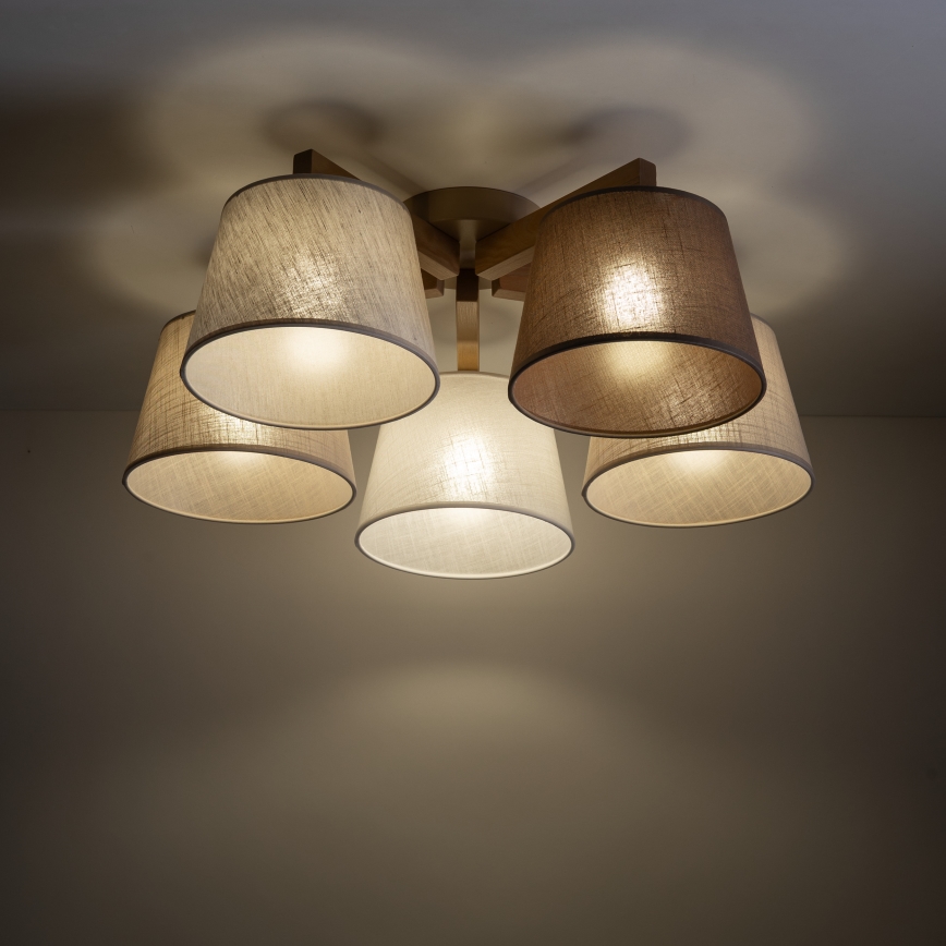 Brilagi - Prisadený luster LATTE SABIA 5xE27/60W/230V borovica/mix