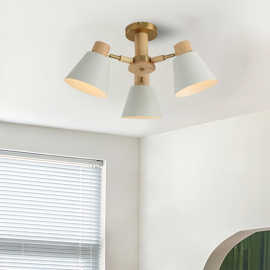 Brilagi - Prisadený luster LUND WOOD 3xE27/40W/230V pr. 50 cm drevo