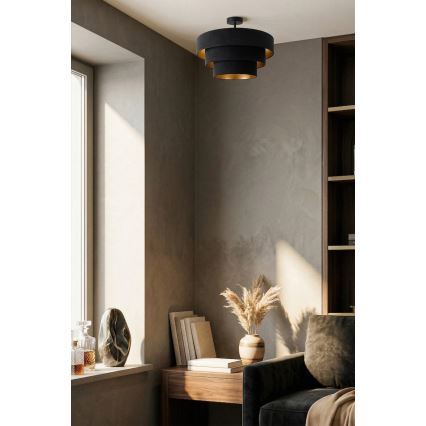 Brilagi - Prisadený luster LUNETA 1xE27/60W/230V pr. 40 cm čierna/zlatá