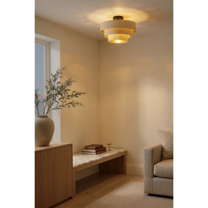 Brilagi - Prisadený luster LUNETA 1xE27/60W/230V, priemer 40 cm, krémová/zlatá