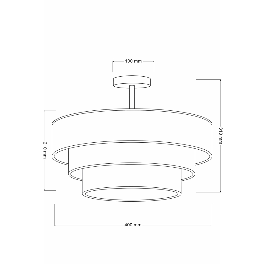 Brilagi - Prisadený luster LUNETA 1xE27/60W/230V, priemer 40 cm, krémová/zlatá